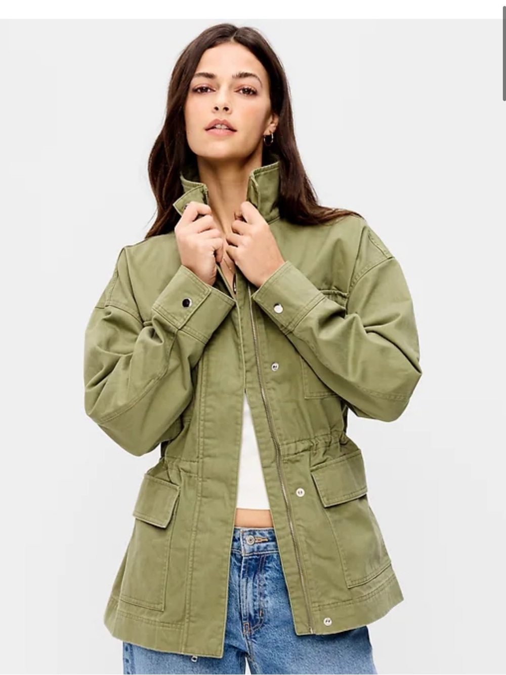 Old Navy Olive Green Utility Jacket - Women